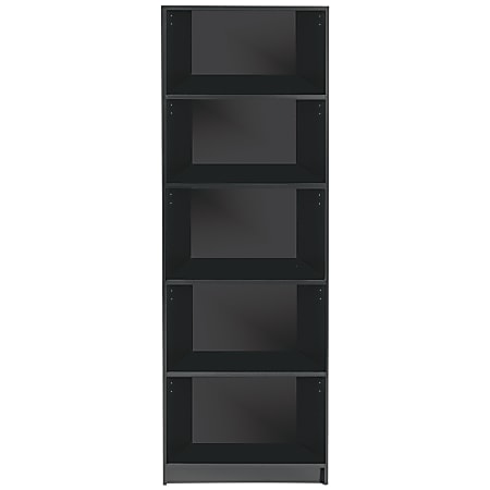 Realspace® Basic Bookcase, 5 Shelves, 70 1/8"H x 27 3/4"W x 11 1/2"D, Black