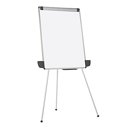 MasterVision Super Value Mobile Floor Easel Glass White - Office Depot