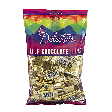 Delectais Milk Chocolate Thins, 14.1 Oz, Gold, Pack Of 2 Bags