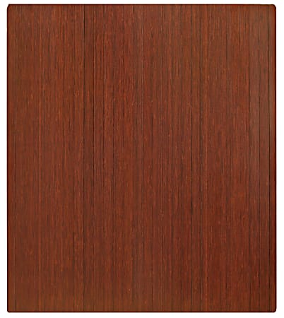 Anji Mountain Bamboo Roll-Up Chair Mat, 48" x 42", 1/4"-Thick, Dark Cherry