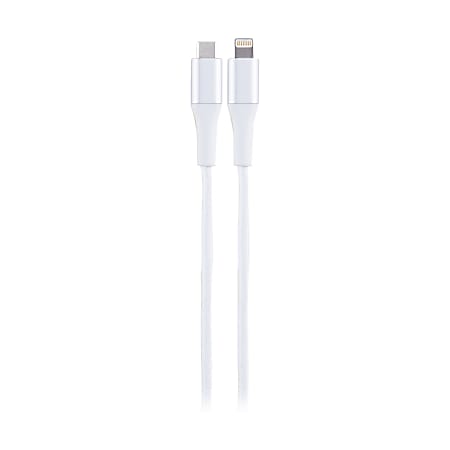 Ativa® USB Type-C To Lightning Cable, 6&#x27;, White,