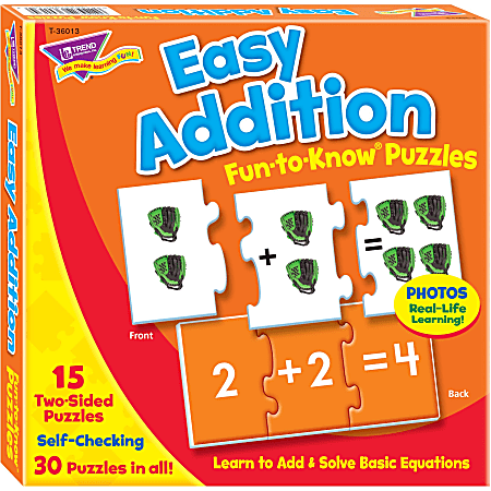 Trend® Fun-To-Know Puzzles, Addition, Pack Of 45