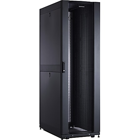 CyberPower CR42U11001 Rack Enclosures - 42U 19" Rack Enclosure, 600mm wide, 1070mm deep, hex perforated metal door, 2 side panels per side, locking doors/side panels, black, with casters, 3000lbs (1365kg) loading capacity, 5 year warranty