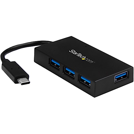 StarTech.com 4 Port USB C Hub - USB-C to 4x USB-A USB 3.0/3.1 Gen 1 SuperSpeed 5Gbps - USB Bus or Self Powered - BC 1.2 Charging Hub - 4-Port USB-C hub - USB Type-C host to 4x USB-A ports Hub SuperSpeed 5Gbps USB 3.1/3.2 Gen 1