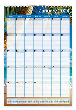 2024 Office Depot® Brand Monthly Wall Calendar, 15&quot;
