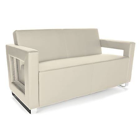 OFM Distinct Series Soft Seating Sofa, Cream/Chrome
