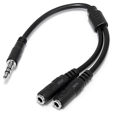 StarTech Slim Stereo Splitter Cable 3.5mm Male to 2x 3.5mm