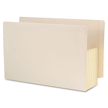 Smead® Tyvek®-Lined Gusset End-Tab File Pockets, Legal Size, 5 1/4" Expansion, Manila, Box Of 10