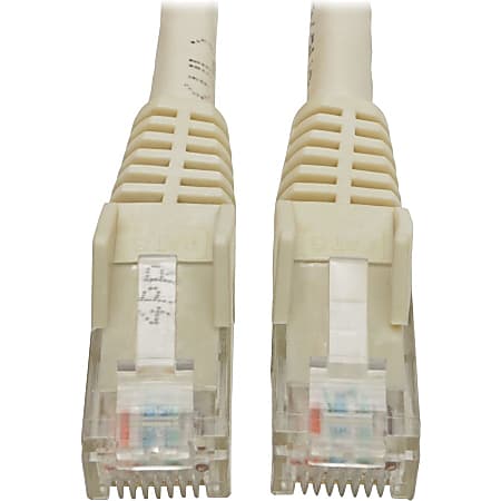 Tripp Lite Cat6 GbE Gigabit Ethernet Snagless Molded Patch Cable UTP White RJ45 M/M 8ft 8' - 1x RJ-45 Male Network - N201008WH