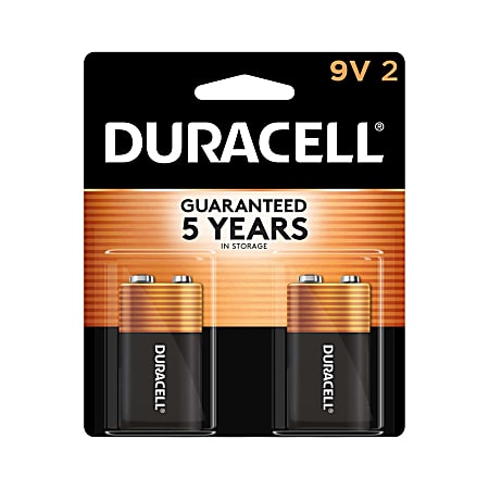 Duracell® Coppertop 9V Alkaline Batteries, Pack of 2