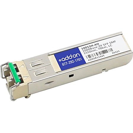 AddOn Extreme Networks 10053H Compatible TAA Compliant 1000Base-ZX SFP Transceiver (SMF, 1550nm, 70km, LC, Rugged) - 100% compatible and guaranteed to work