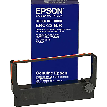 Epson® ERC-23BR Black/Red Fabric Ribbon