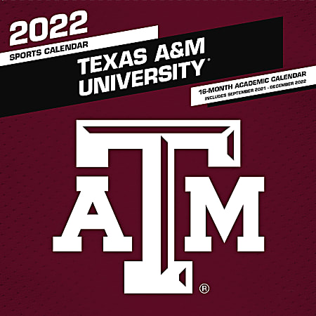 Lang Turner Licensing Monthly Wall Calendar, 12" x 24", Texas A&M Aggies, January to December 2022