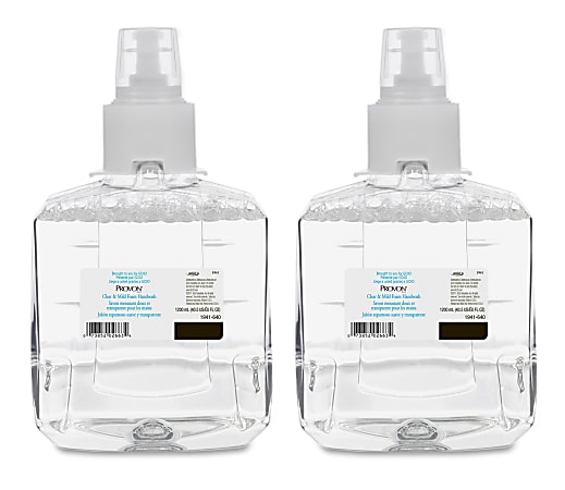 Provon LTX-12 Refill Clear & Mild Foam Handwash - 40.6 fl oz (1200 mL) - Pump Bottle Dispenser - Kill Germs - Skin, Hand - Clear - Rich Lather, Fragrance-free, Dye-free - 2 / Carton