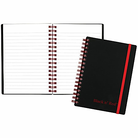 Black n Red Wirebound Notebook 3 58 x 5 78 1 Subject Wide