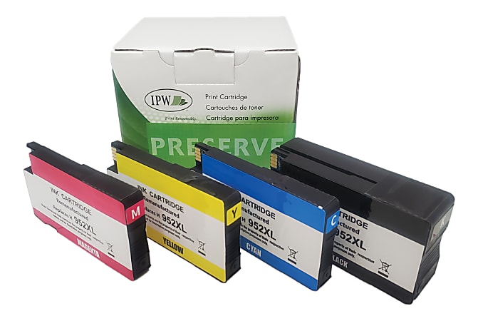 IPW Preserve Remanufactured Black And Cyan, Magenta, Yellow High-Yield Ink Cartridge Replacement For HP 952XL, Pack Of 4, 140-952-ODP