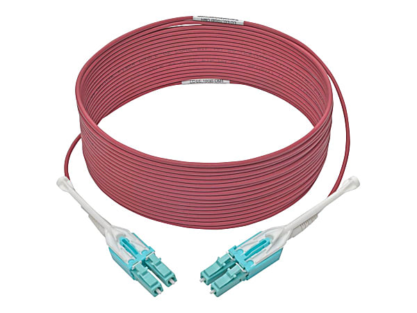 Tripp Lite 3M 10 Gb Duplex Multimode 50/125 OM4 LSZH Fiber Patch Cable (LC/LC), Push/Pull Tabs, Magenta, 3 m (10 ft.) - Patch cable - LC multi-mode (M) to LC multi-mode (M) - 3 m - fiber optic - duplex - 50 / 125 micron - IEEE 802.3ae/OM4