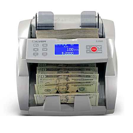 AccuBANKER S3500 Bill Counter, 9-5/8”H x 9-3/4”W x 10-15/16”D, Silver