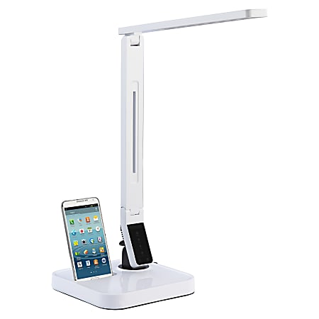 Lorell® LED Micro USB Desk Lamp, Dimmable, White