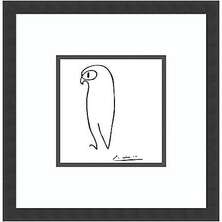Amanti Art Owl by Pablo Picasso Wood Framed Wall Art Print, 17”W x 17”H, Black