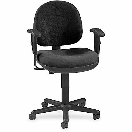 Lorell® Millenia Pneumatic Task Chair, Removeable Arms, Black