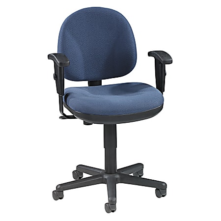 Lorell® Millenia Pneumatic Task Chair, Removeable Arms, Blue