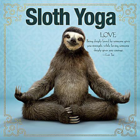Willow Creek Press 5-1/2" x 5-1/2" Hardcover Gift Book, Sloth Yoga