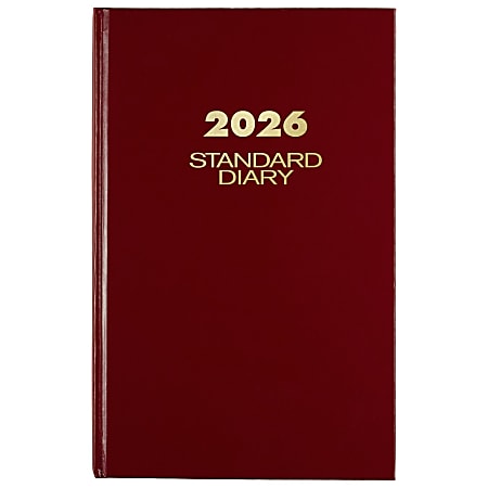 AT-A-GLANCE® Standard Diary® 2026 Daily Diary, Red, Large, 7 3/4" x 12"