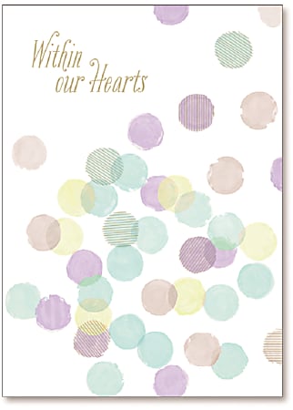Viabella Sympathy Greeting Card, Within Our Hearts, 5" x 7", Multicolor