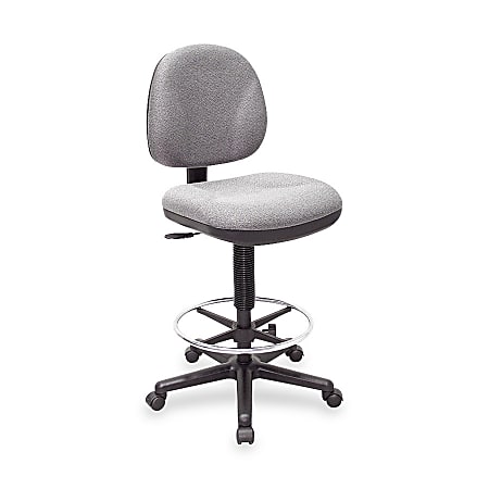 Lorell Millenia Series Adjustable Task Stool with Back - Gray Seat - Gray - 1 Each Lorell Millenia Series Adjustable Task Stool with Back - Gray Seat - Gray - 1 Each