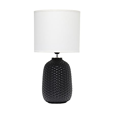 Simple Designs Purled Texture Table Lamp, 20-7/16"H, White/Black