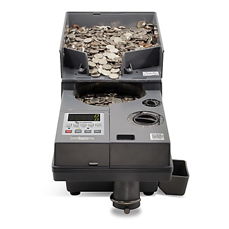 AccuBanker AB610 Medium Duty Coin Counter, 11”H x 8-3/4”W x 20-1/5”D, Gray