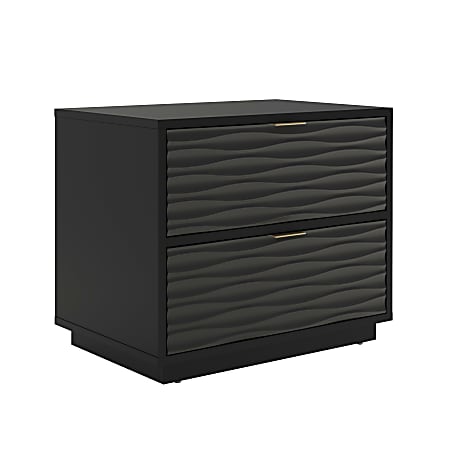 Sauder® Morgan Main 2-Drawer Side Table, 19-3/8”H x 23-5/8”W x 15-3/4”D, Black