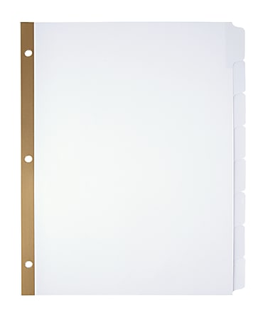 Office Depot® Brand Erasable Big Tab Dividers, 8-Tab, White, Pack Of 2 Sets