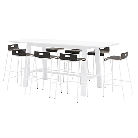 KFI Studios Midtown Bar Height Table & Bar Stool Set, Espresso/White