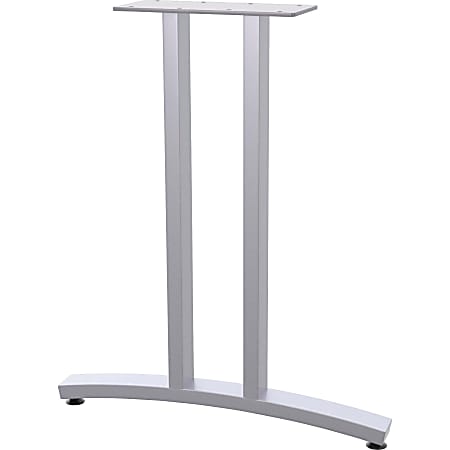 Special-T Structure Series T-Leg Table Base - Powder Coated T-shaped, Metallic Silver Base - 2 Legs - 150 lb Capacity - Assembly Required - 1 Set
