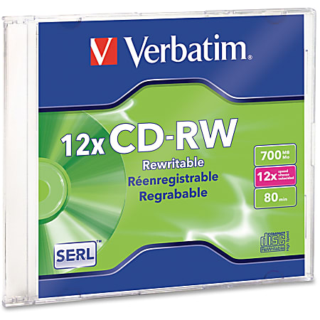 Verbatim CD-RW 700MB 4X-12X High Speed with Branded