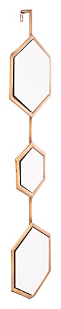 Zuo Modern Bee Hexagon Mirror, Style 3, 36 1/4"H x 9 1/8"W x 1 5/8"D, Gold
