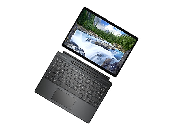 Dell Latitude 7320 Detachable Travel Keyboard - Cable Connectivity - Pogo Pin Interface Mute, Volume Control Hot Key(s) - Notebook, Tablet - Windows - Plunger Keyswitch - Light Apollo