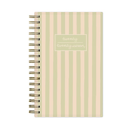 2027 Blue Sky Rachael Reese Sage Stripe Weekly/Monthly Planning Calendar, 3.625x6.125, Pocket Size, Safety Wirebound, Jan-Dec 2027, Qty 1
