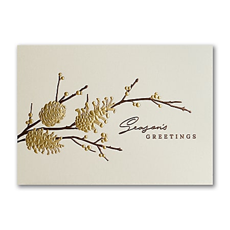 A Pinecone and Twig Holiday Card Display