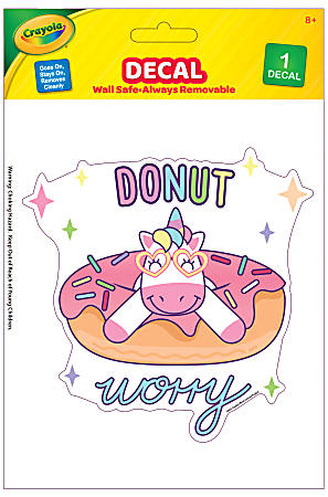 Crayola Peel & Stick Everywhere Safe Decal, Donut Worry Unicorn