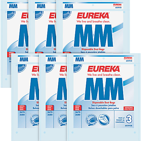 Eureka MM Disposable Dust Bags For Sanitaire SC3683A Mighty Mite Canisters, White, Pack Of 18