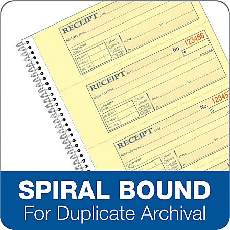 Adams Spiral 2-part Money/Rent Receipt Book - 200 Sheet(s) - Spiral Bound - 2 Part - 11