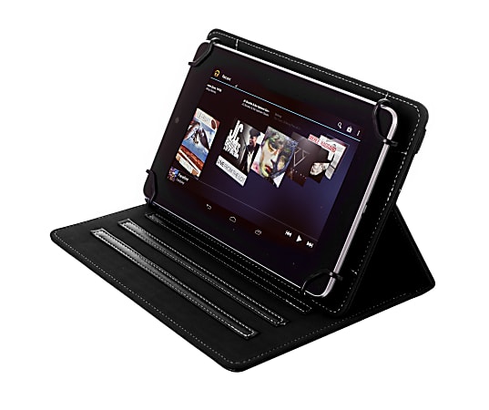 Kyasi Seattle Classic Universal Folio Case For 7 - 8" Tablets, Onyx Black, KYSCUN78C8