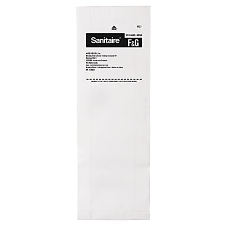 Sanitaire F&G Paper Vacuum Bags, 11-Quart, White, Pack Of 5 Bags
