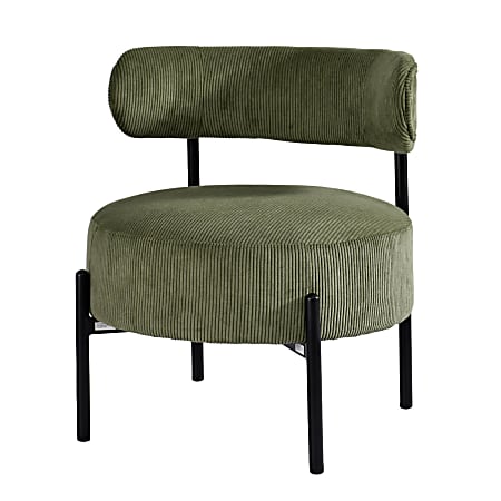 Glamour Home Bellatrix Corduroy Accent Chair, Dark Green/Black