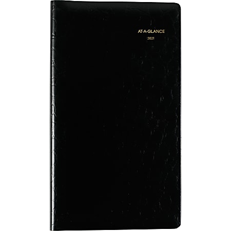 AT-A-GLANCE® Designer Cover Weekly Planner, 3-1/4" x 5-3/4", Black, January To December 2022, 7040205