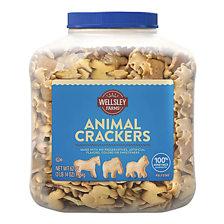 Wellsley Farms Natural Animal Crackers, 62 Oz Tub