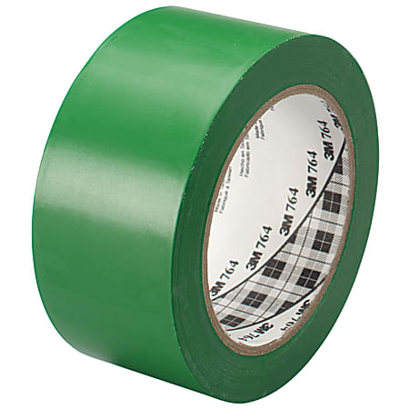 3M™ 764 Vinyl Tape, 3" Core, 2" x 36 Yd., Green, Case Of 6